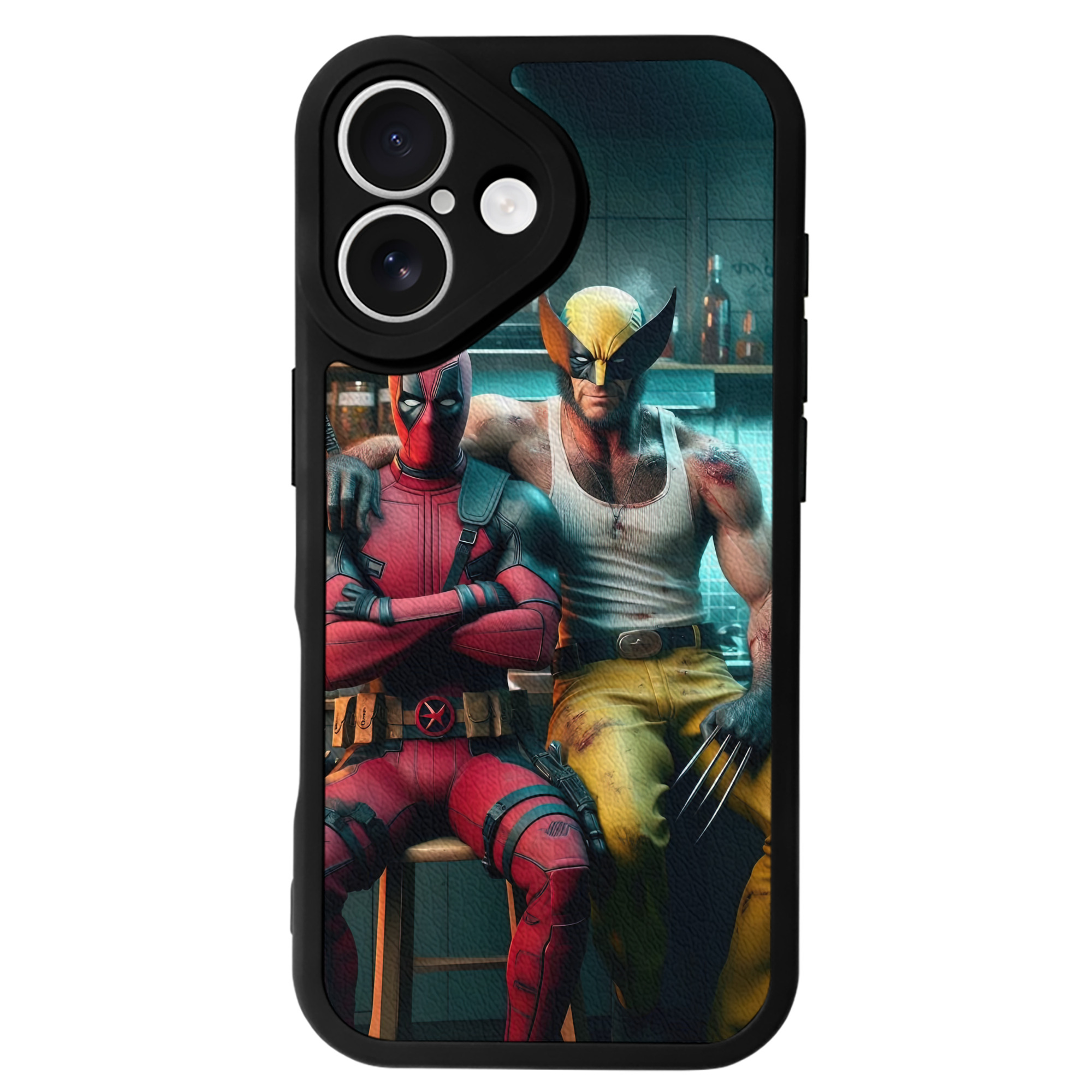 （画像用） Deadpool デッドプール 【iPhone 16シリーズ対応】シリコンスマホケース（レザー調） 材質：シリコン